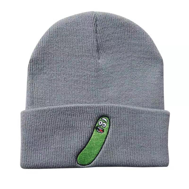 Wholesale Cucumber Cute Knitted Funny Anime Embroidered Hip Hop Winter Hat