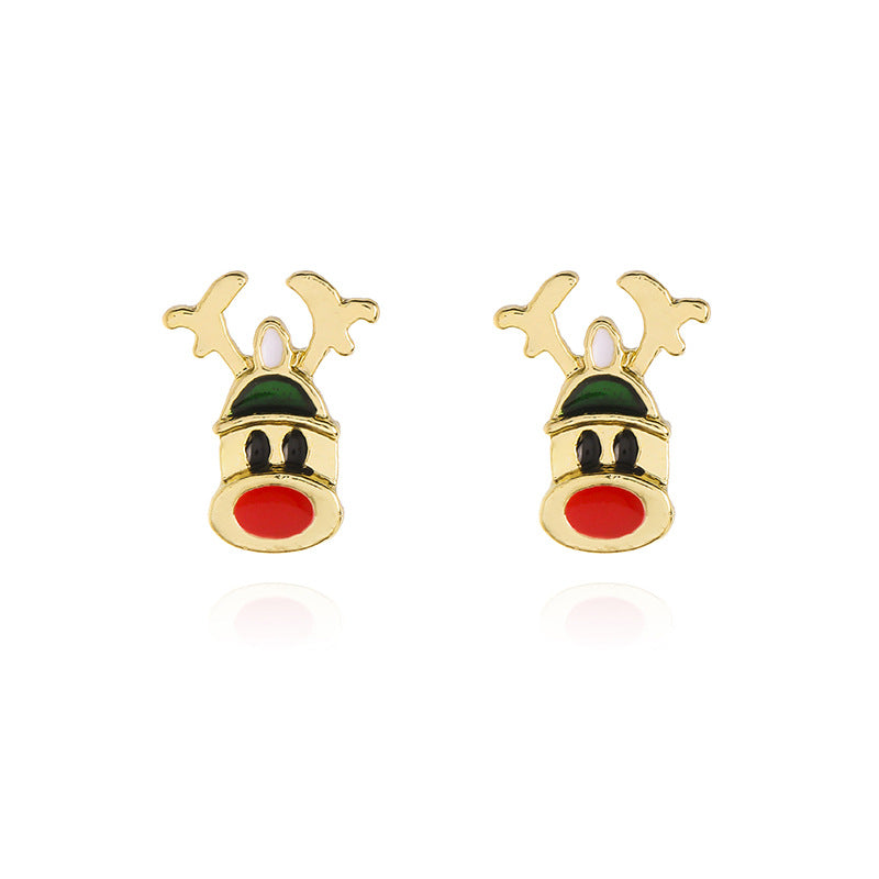 Wholesale Christmas snowflake candy bell reindeer earrings