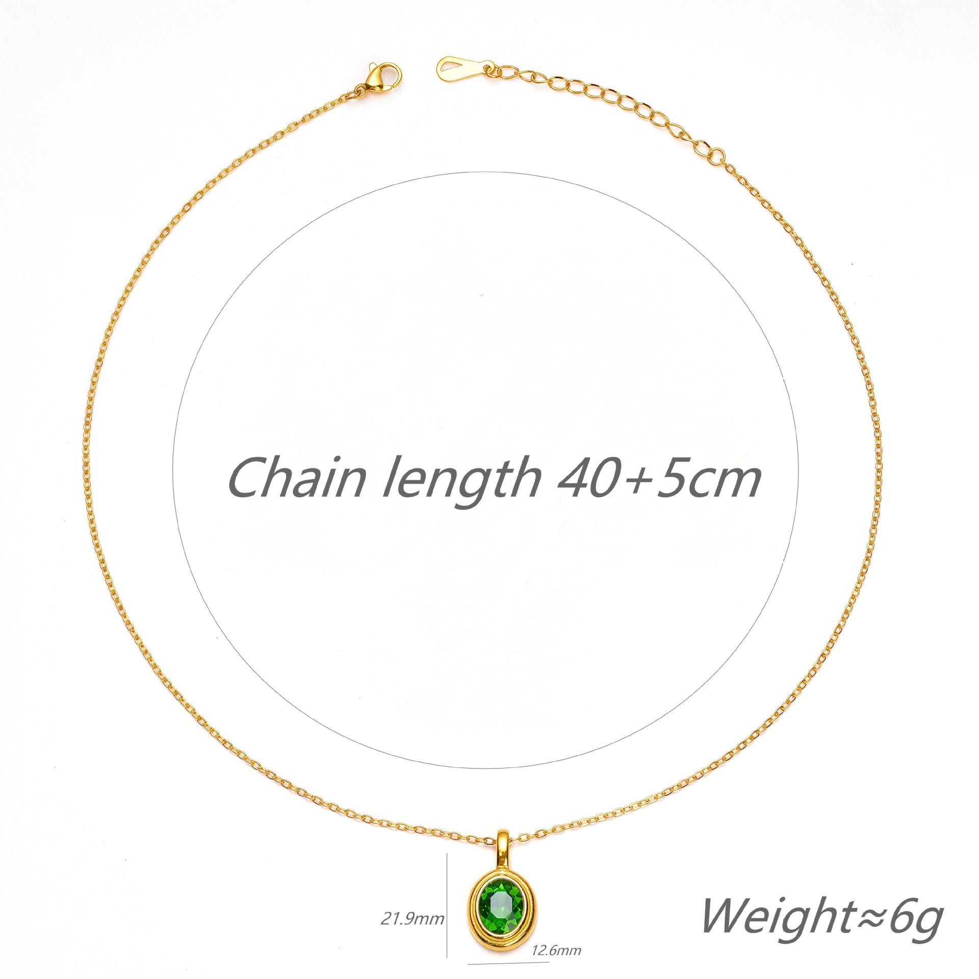 Wholesale Inlaid colored zircon titanium steel necklace