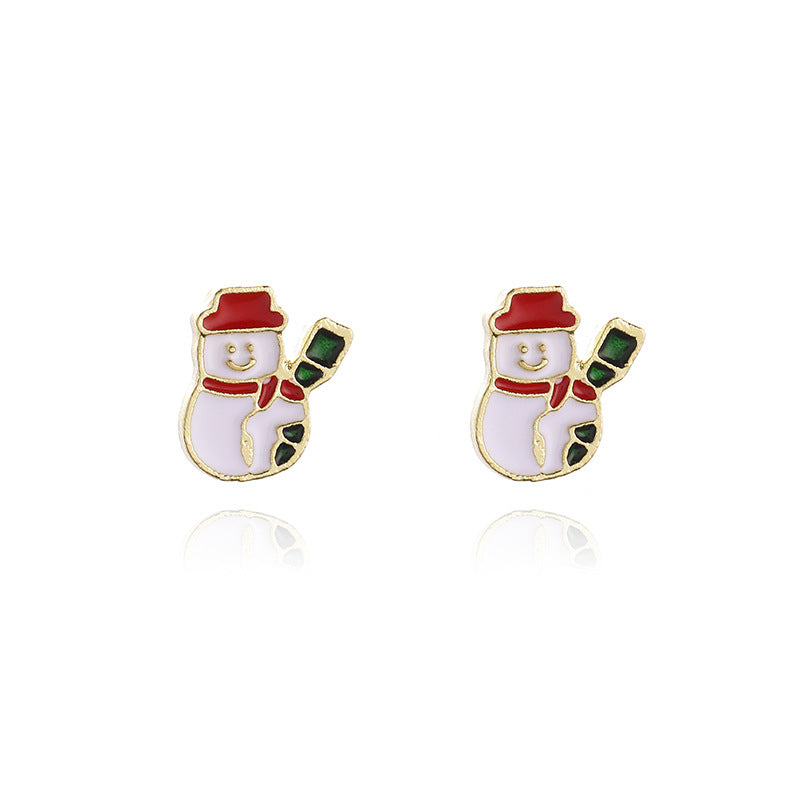 Wholesale Christmas snowflake candy bell reindeer earrings