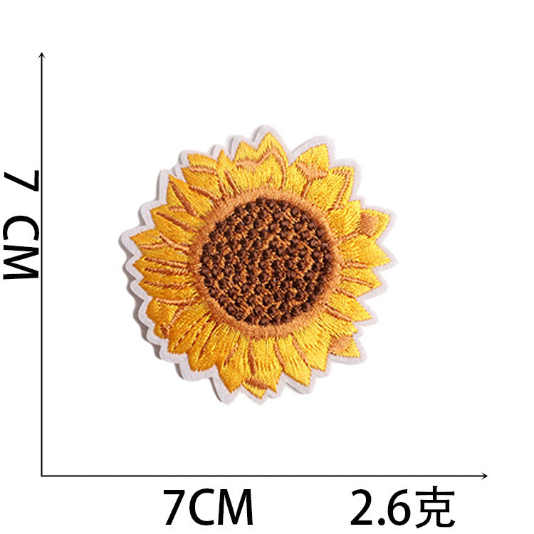 Wholesale Polyester Embroidered Sunflower Patches For Clothing DIY Fashion Accessory Trendy Resale
