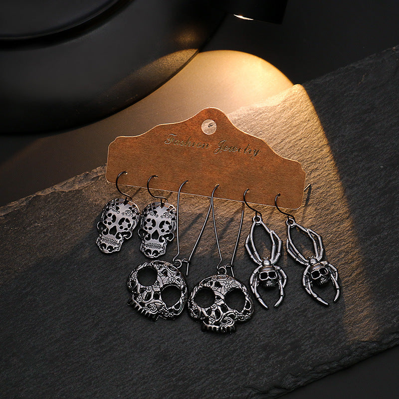 Wholesale Halloween Ghost Skull Bone Alloy Earrings Set