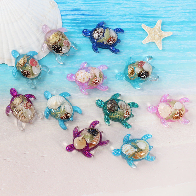 Wholesale Ocean Refrigerator Stickers Hippocampus Turtle Real Shell Starfish