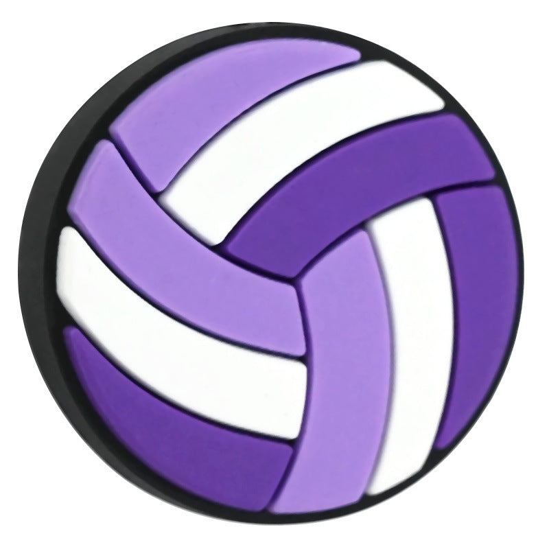 Wholesale Random 100pcs/pack PVC soft rubber perforated beaded accessories for ball sports series   Focal Beads