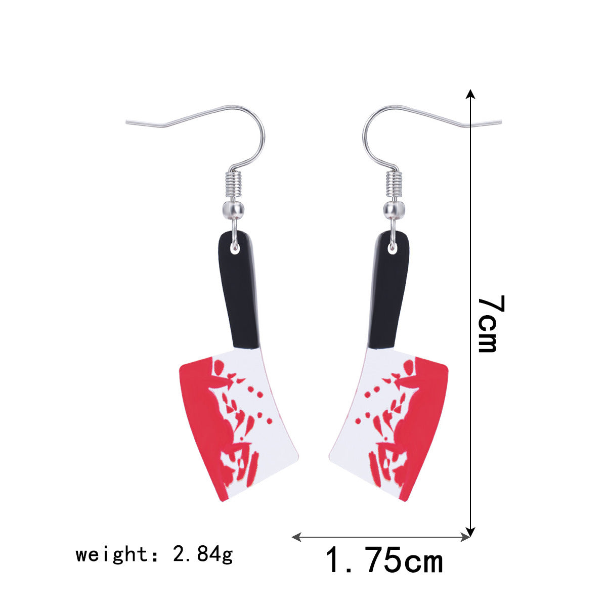Wholesale  Kitchen Knife Earrings Acrylic Blood Red Horror Masquerade Jewelry Accessory For Women Boutique Resale Gift