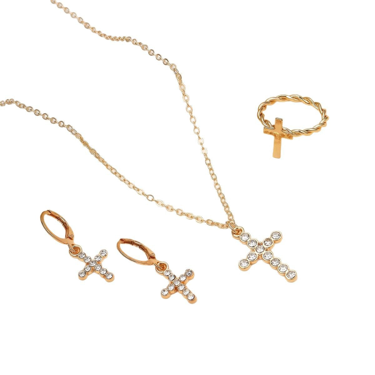 Wholesale Cross Ring Earring Necklace Set