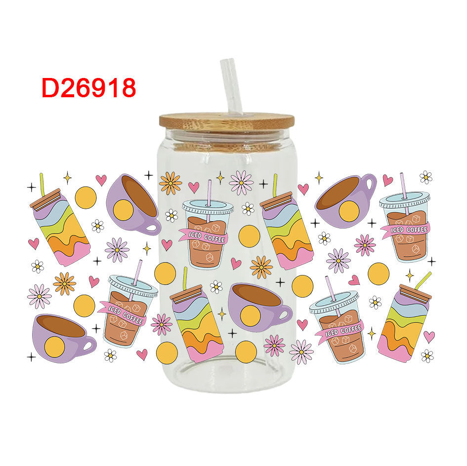 Wholesale Coffee Bean Beverage Series 16oz Cup UV DTF Wraps
