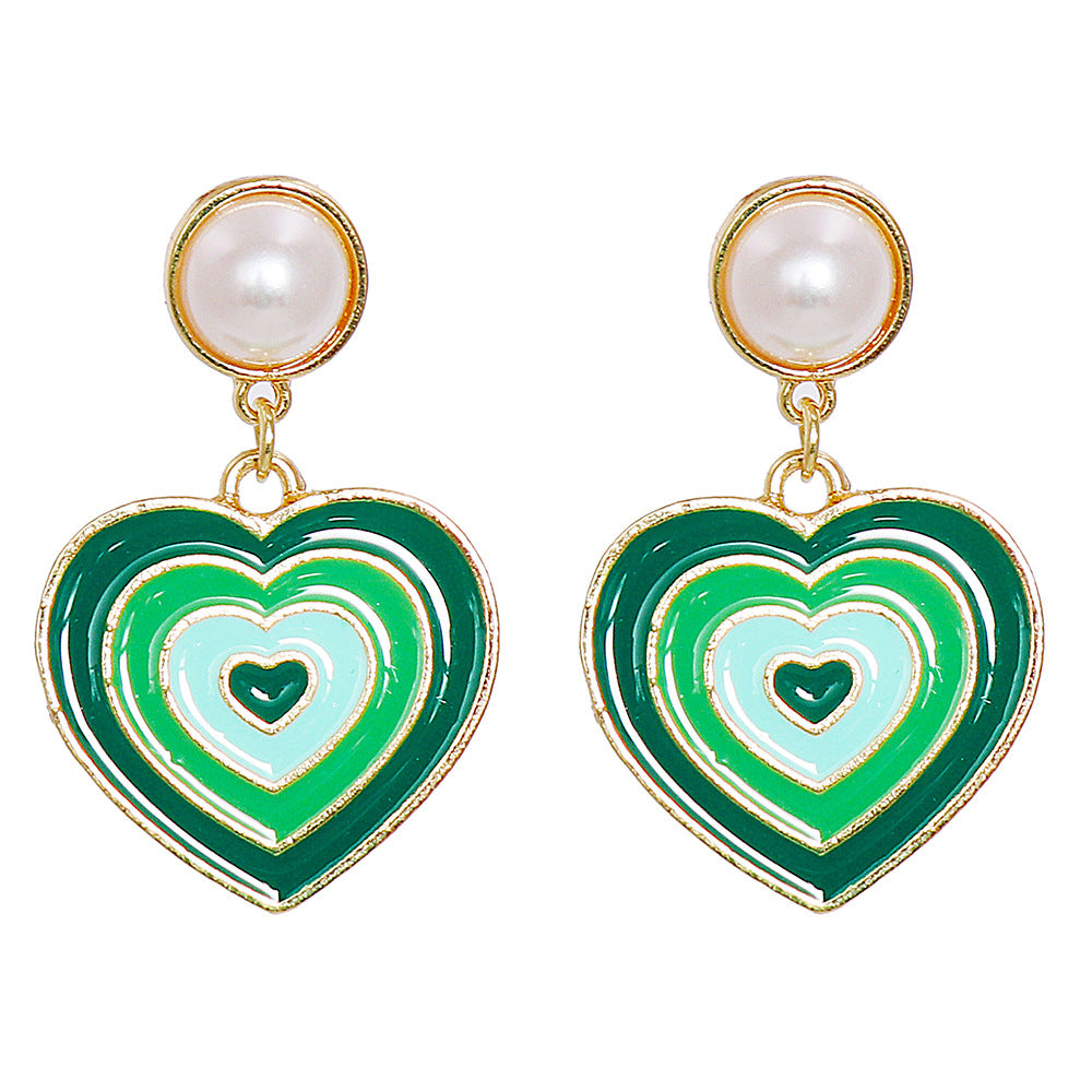 Wholesale Pearl Drip Love Love Alloy Earrings