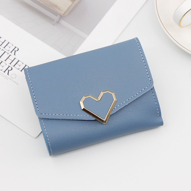 Wholesale Leather Women's Short Heart-shaped Wallet
