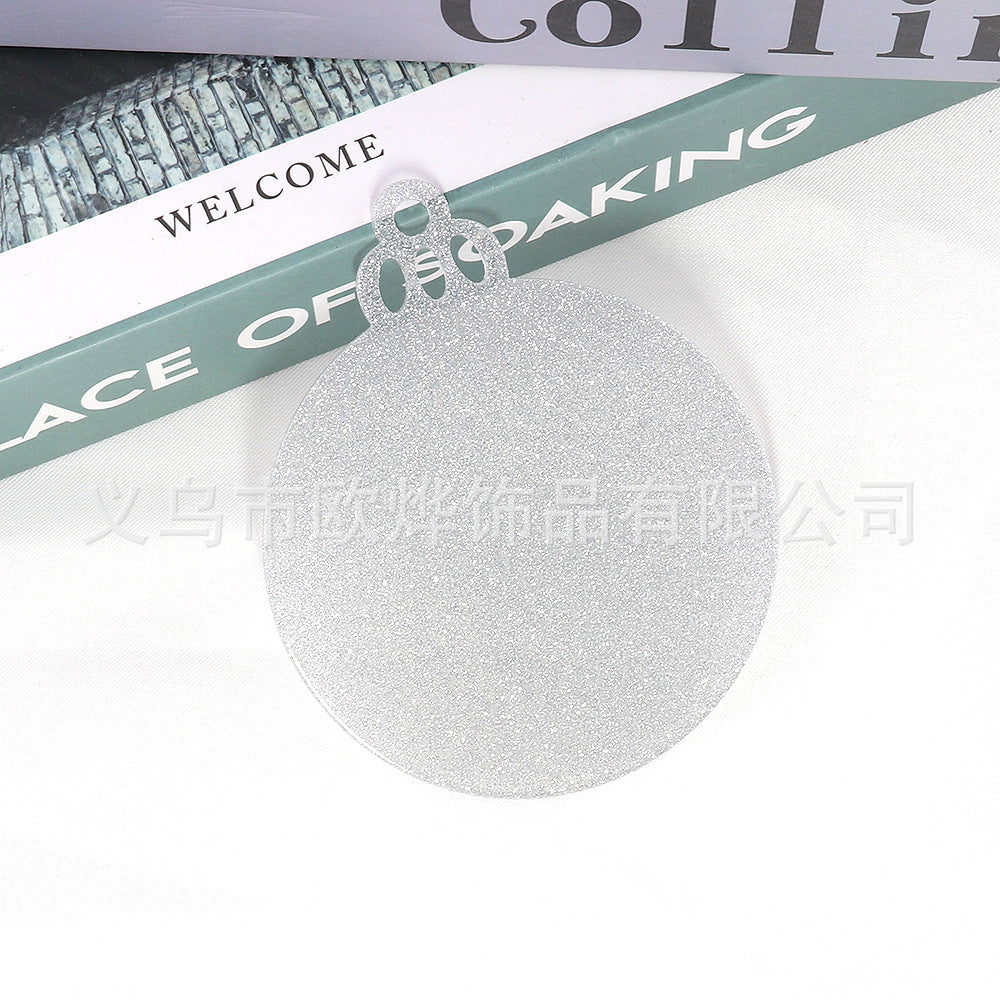 Wholesale 10pcs Glitter Acrylic Christmas Pendant Decoration DIY Glitter Craft Hanging Ornament Patch