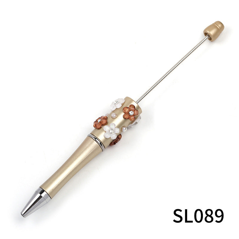 Wholesale 5pcs/pack Heavy Industry diy Beadable Pen Diamond Five-petal Flower Bead Pen