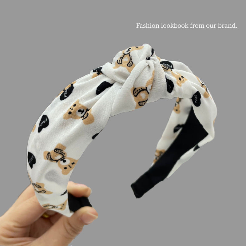 Wholesale Vintage Fabric Wide Edge Knot Hair Hoops