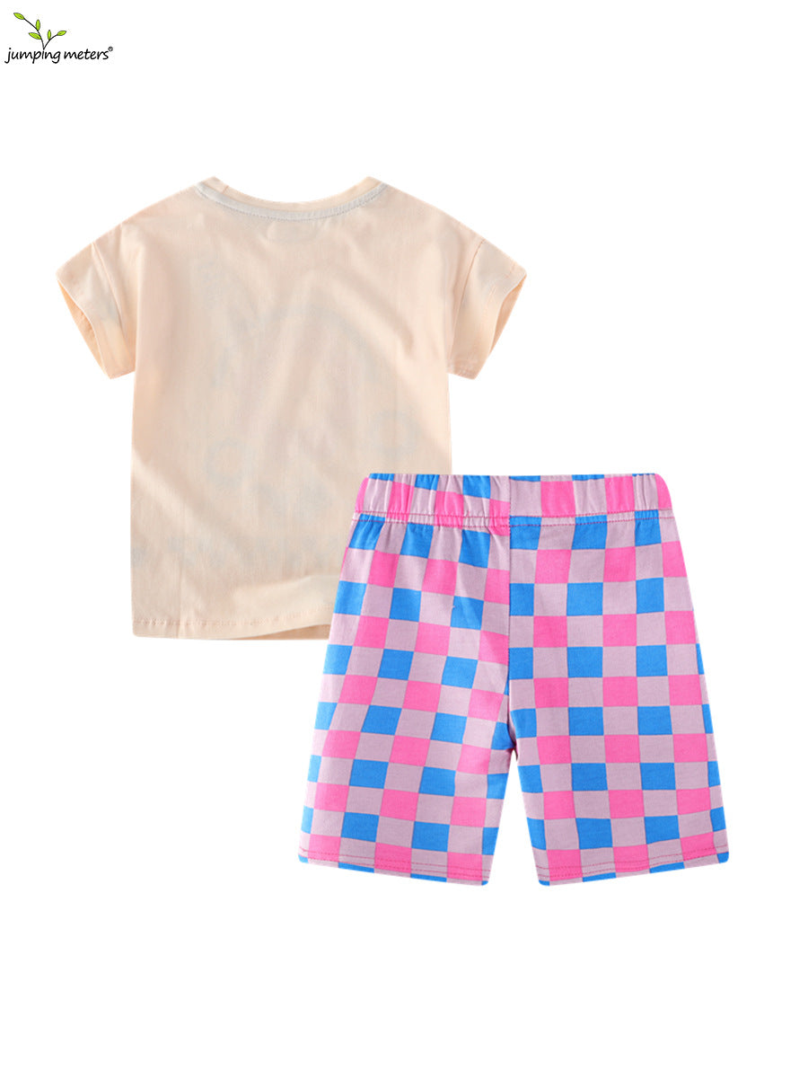 Wholesale Kids Summer Crew Neck T Shirt Shorts Two Piece Set European American Style Casual Homewear For Boys Girls