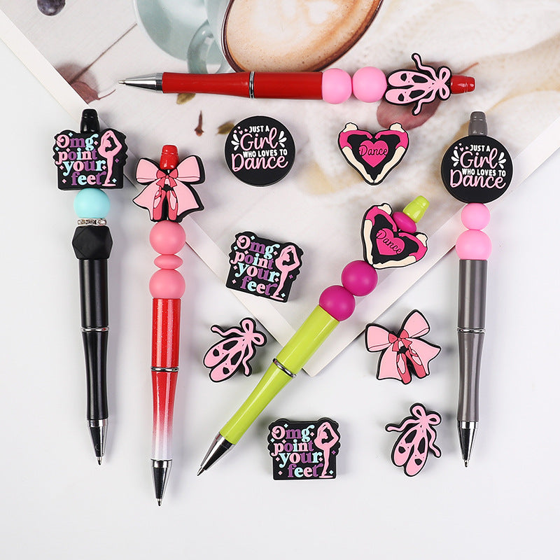 Wholesale 20pcs Dance Series Silicone Beads DIY Beads