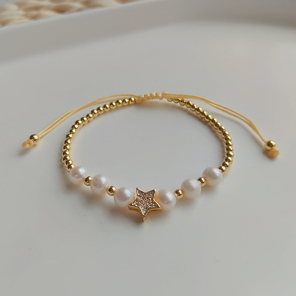 Wholesale Diamond Moon Pearl Bracelet