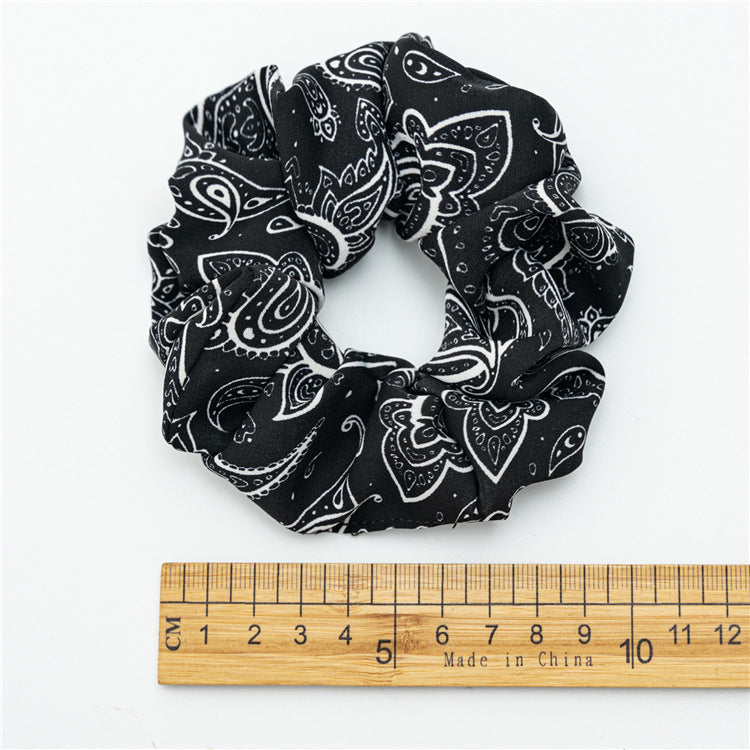 Wholesale Fabric Black and White Large Intestine Scrunchie