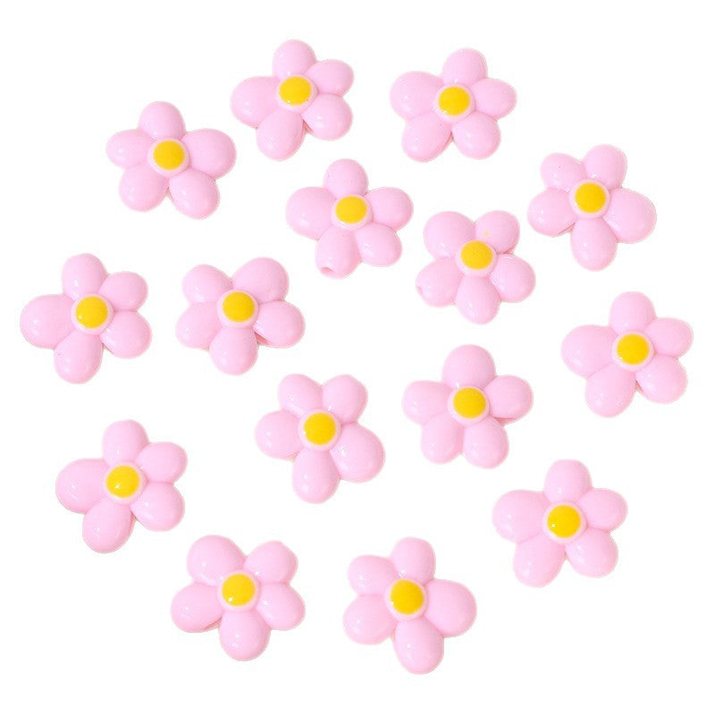 Wholesale 5pcs/pack Colorful Small Flowers with Holes Beads