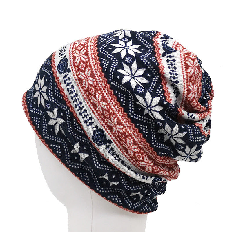 Wholesale Bohemian Style Pile Hat Scarf Dual Purpose Beanie Hat