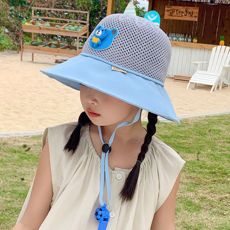 Wholesale Children's Sun Protection Wide Brim Bucket Hat