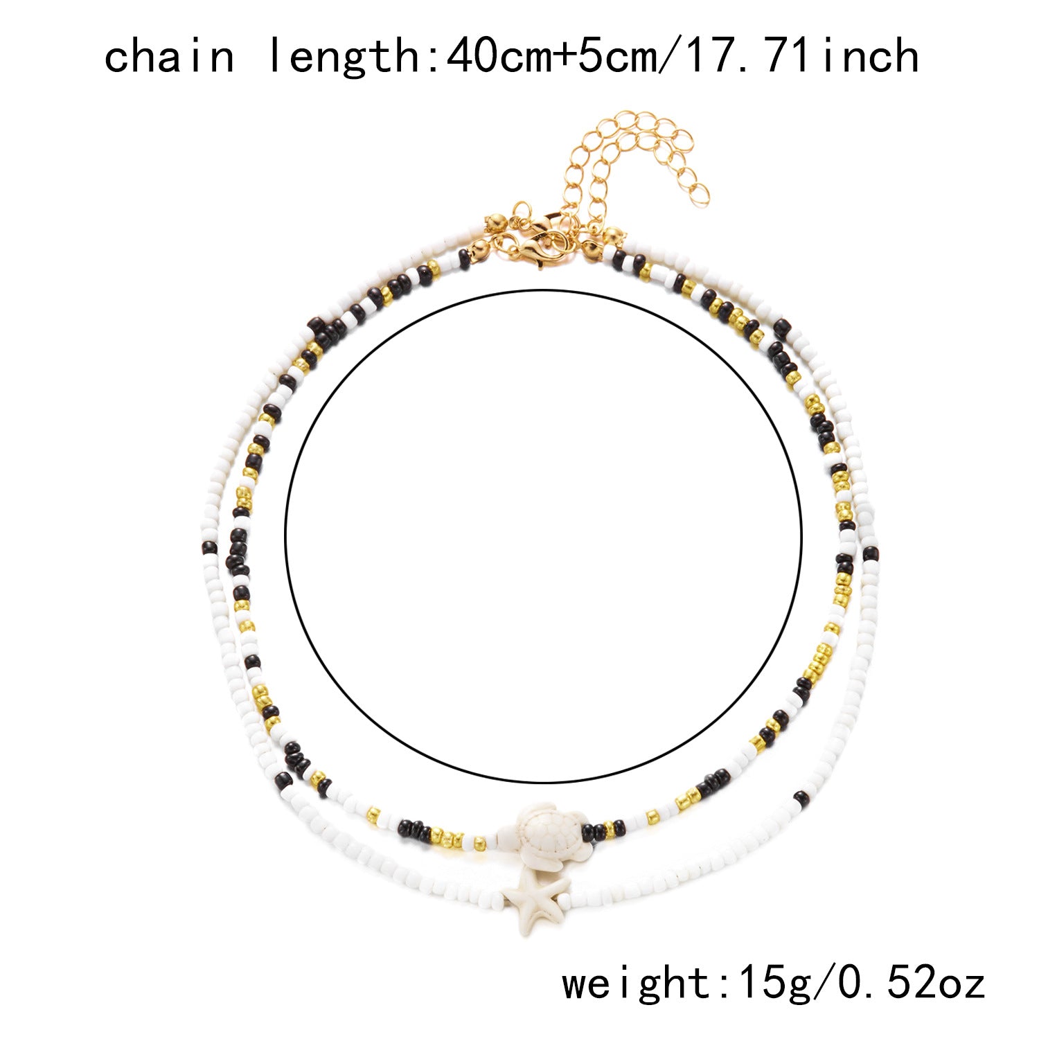 Wholesale Bohemian Starfish Colorful Rice Bead Necklace Set