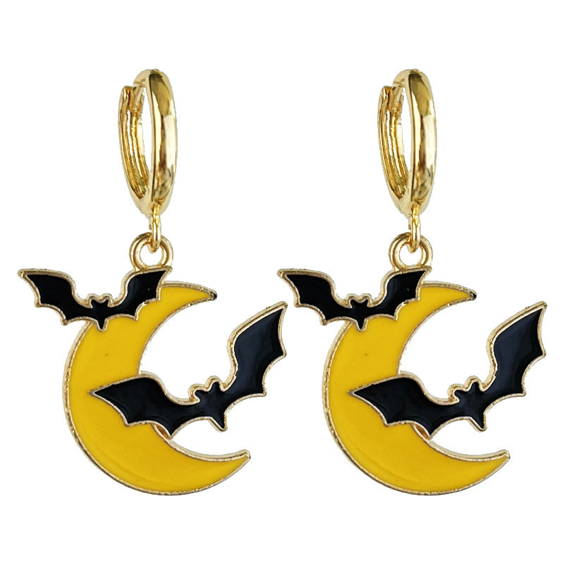 Wholesale 10pcs/pack ghost bat earrings metal drop earrings