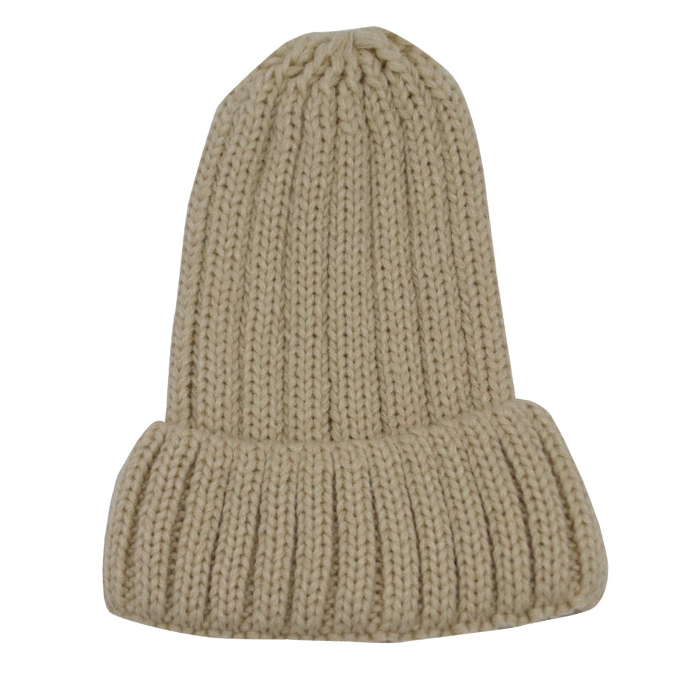 Wholesale Acrylic Solid Color Warm Knitted Hat
