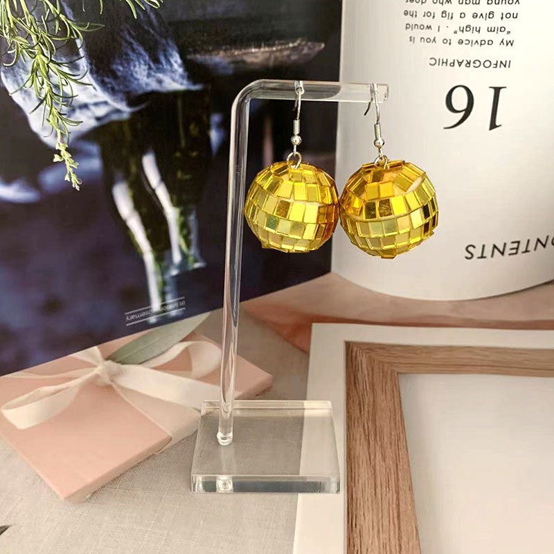 Wholesale Disco Laser Lamp Ball Glass Earrings