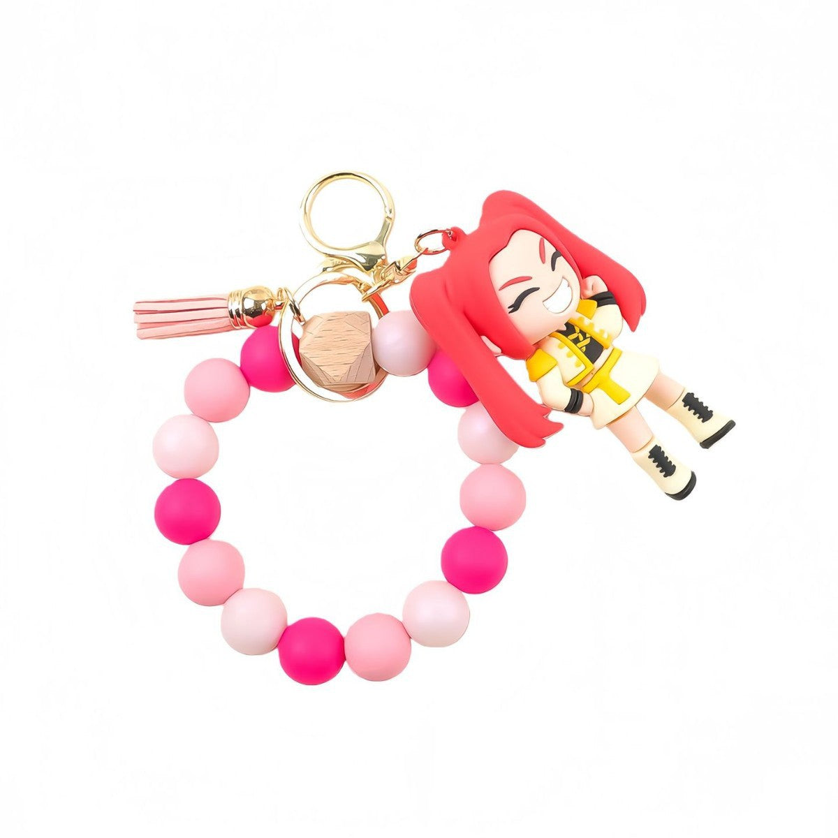 Wholesale Silicone Beaded Wrist Keychain Cartoon Bag Pendant Anime Charm OLY Exclusive