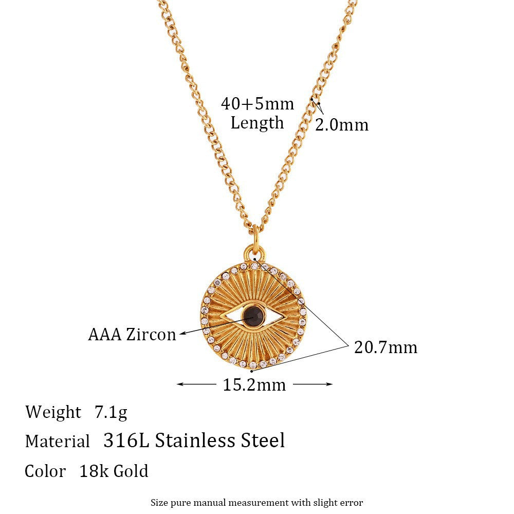 Wholesale O-shaped chain featuring the sun moon and stars Stainless Steel Necklace