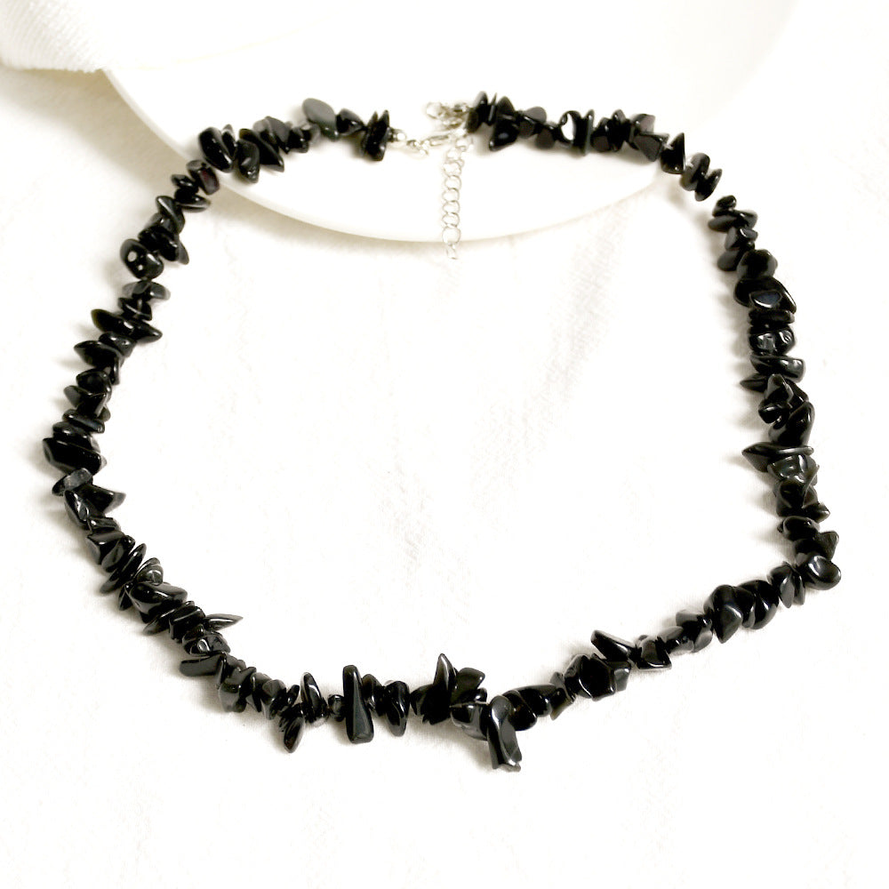 Wholesale Simple Black Beaded Pendant Necklace