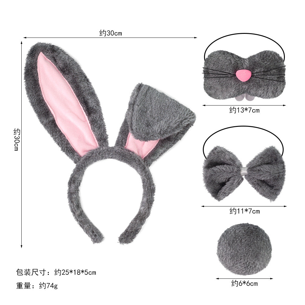 Wholesale Easter Rabbit Ears Cute White Rabbit Nose Headband