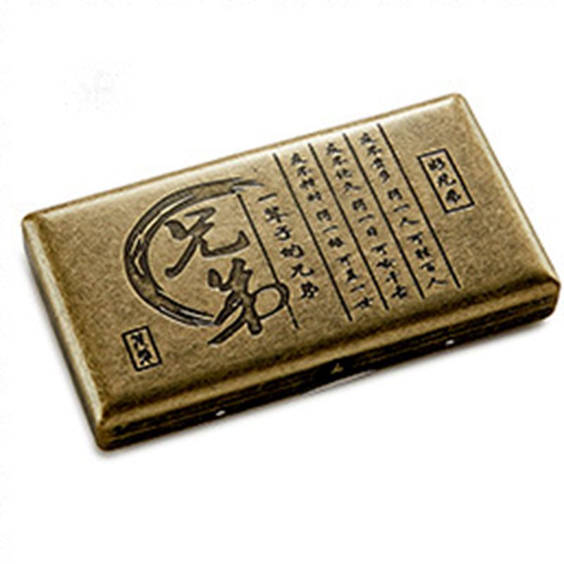 Wholesale 20 Pack Ultra-thin Automatic Flip Top Double-sided Stainless Steel Metal Tang Cao Retro Cigarette Box