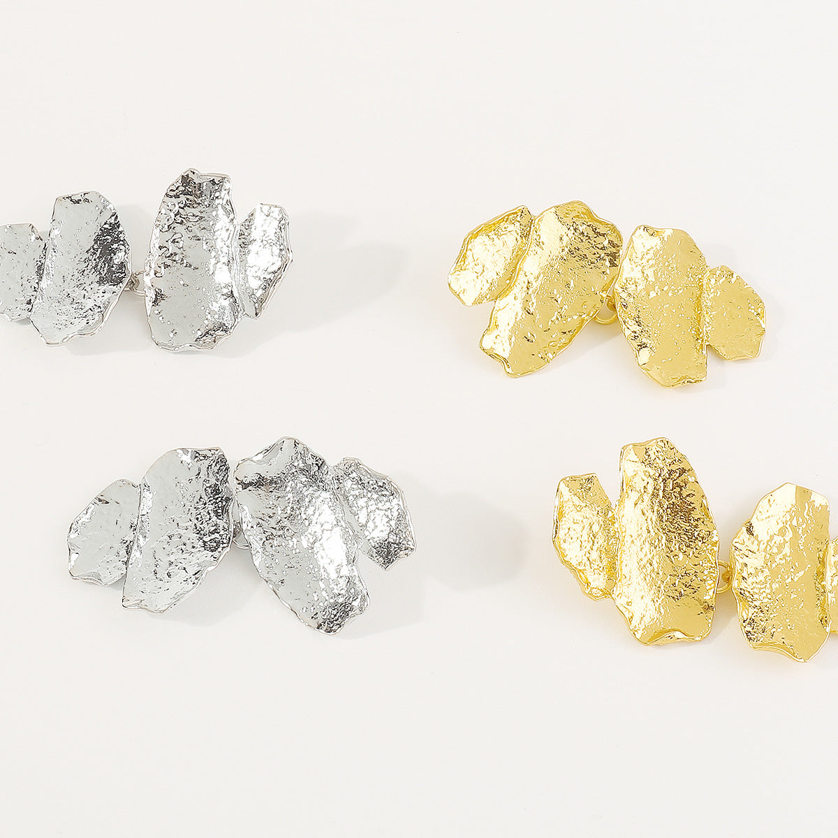 Wholesale Fashion Irregular Retro Exaggerated Geometric Multi-layer Stitching Earrings