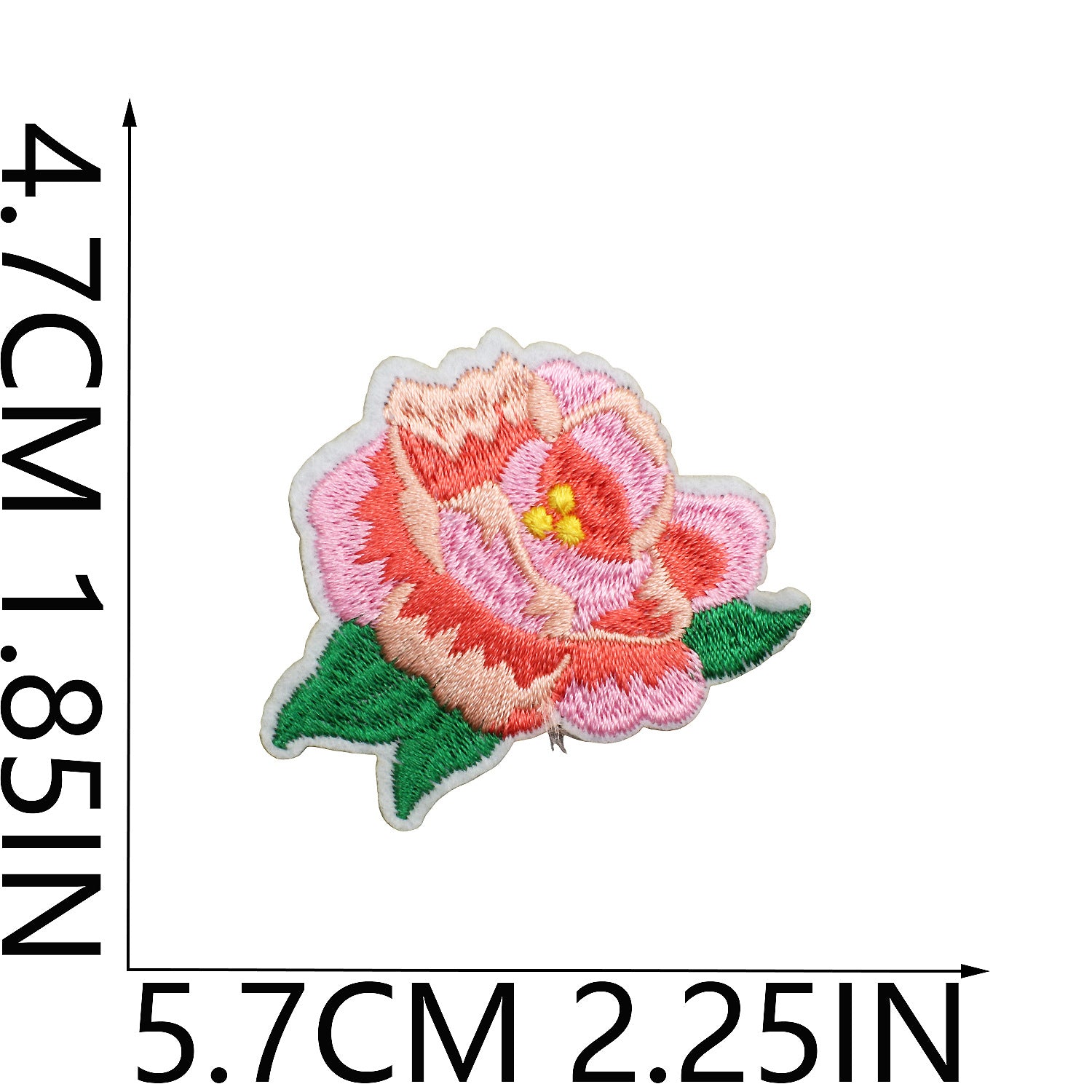 Wholesale Tulip Floral Embroidered Patch Iron On Peony Applique DIY Clothing Bag Decorative Craft Supply