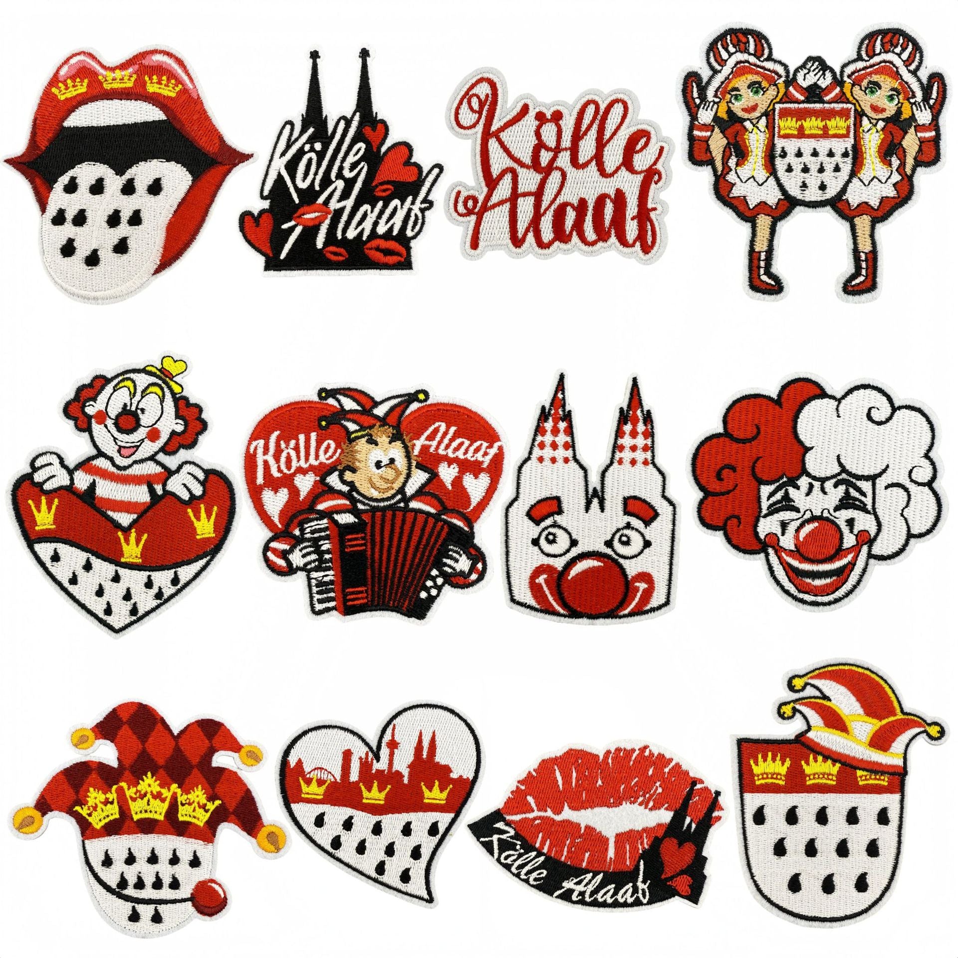Wholesale Carnival cartoon red clown DIY patches