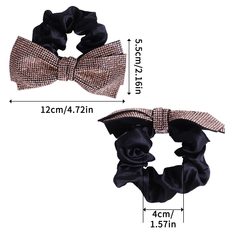 Wholesale full diamond bow large intestine hair ring popular hair accessories