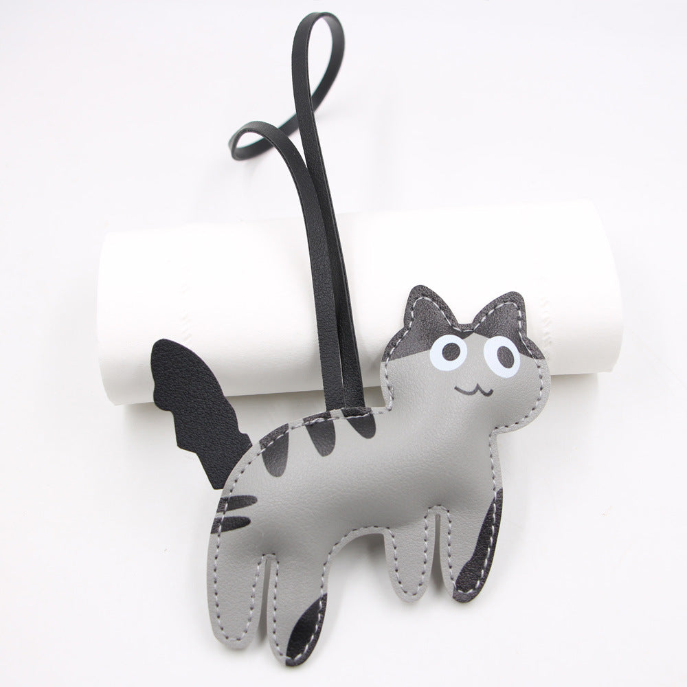 Wholesale Artificial Leather Cute Kitten Bag Charm Japan Style Fashion Pendant Gift