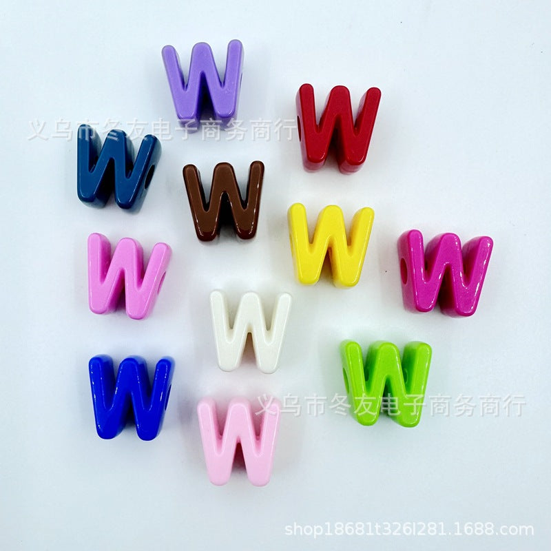 Wholesale  20pcs/pack   Acrylic large-hole letter Letter Beads