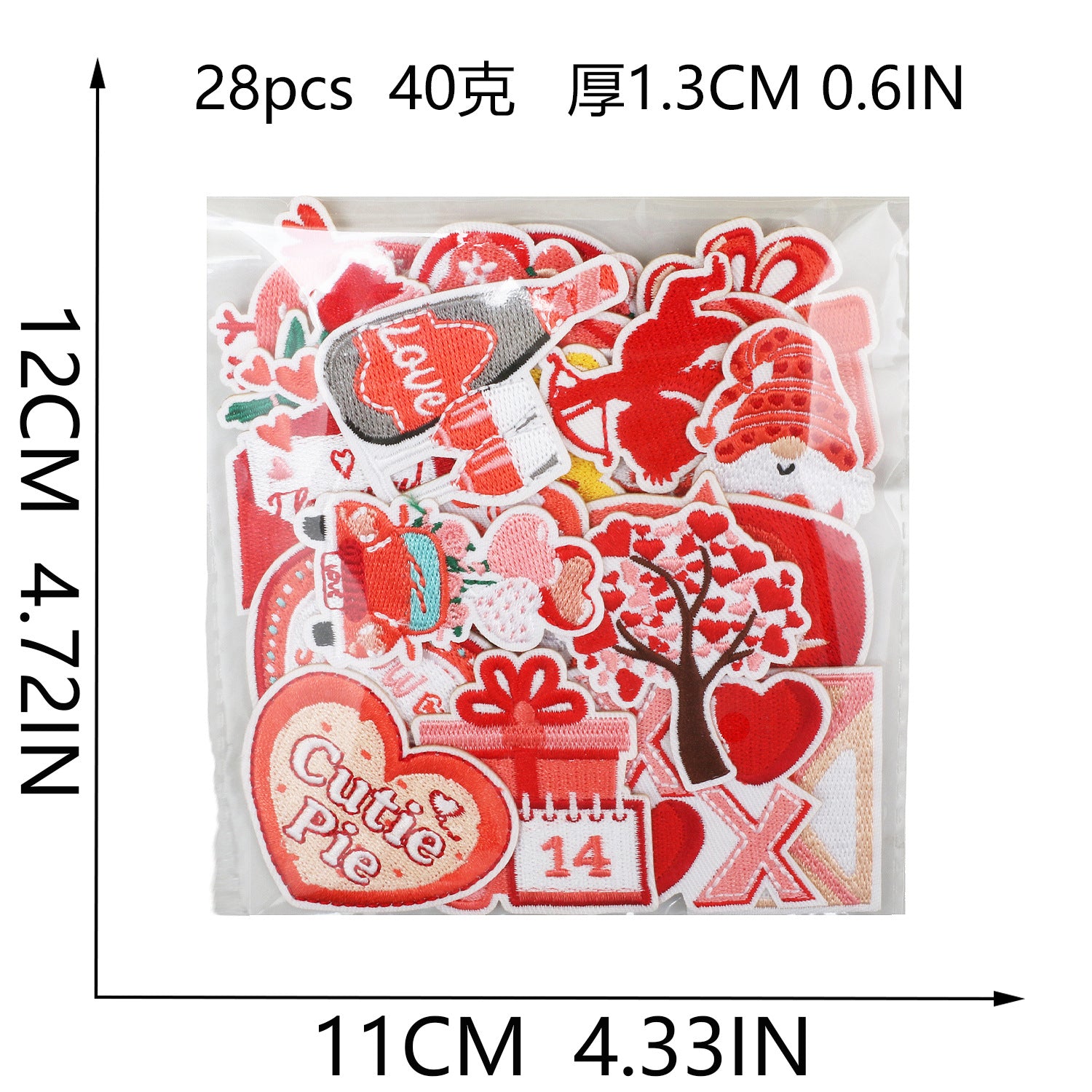Wholesale Valentine' s Day Red Cartoon Embroidery DIY Patches