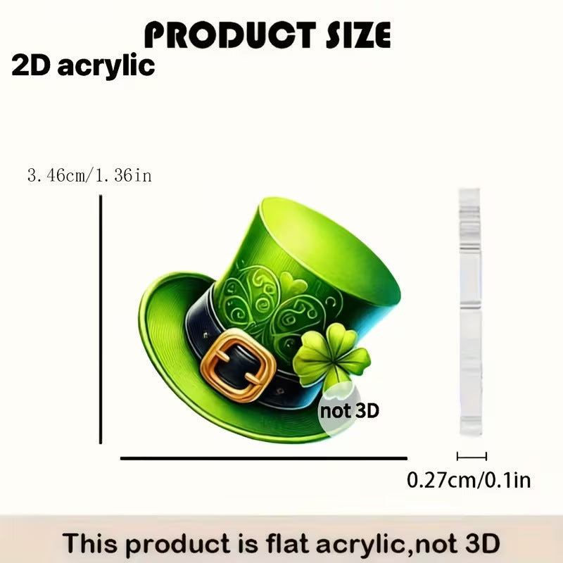 Wholesale St.  Patrick' s Day green magic hat acrylic earrings