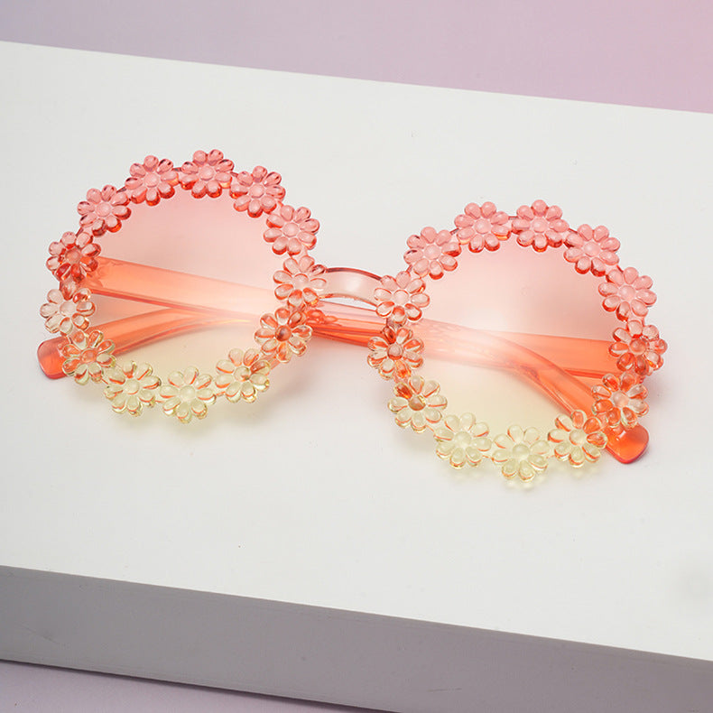 Wholesale daisy children's round petal cute UV protection sunglasses