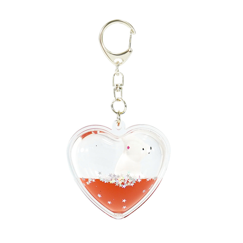 Wholesale Crystal Ball Ocean Series Acrylic Oil-Infused Liquid Quicksand Keychain