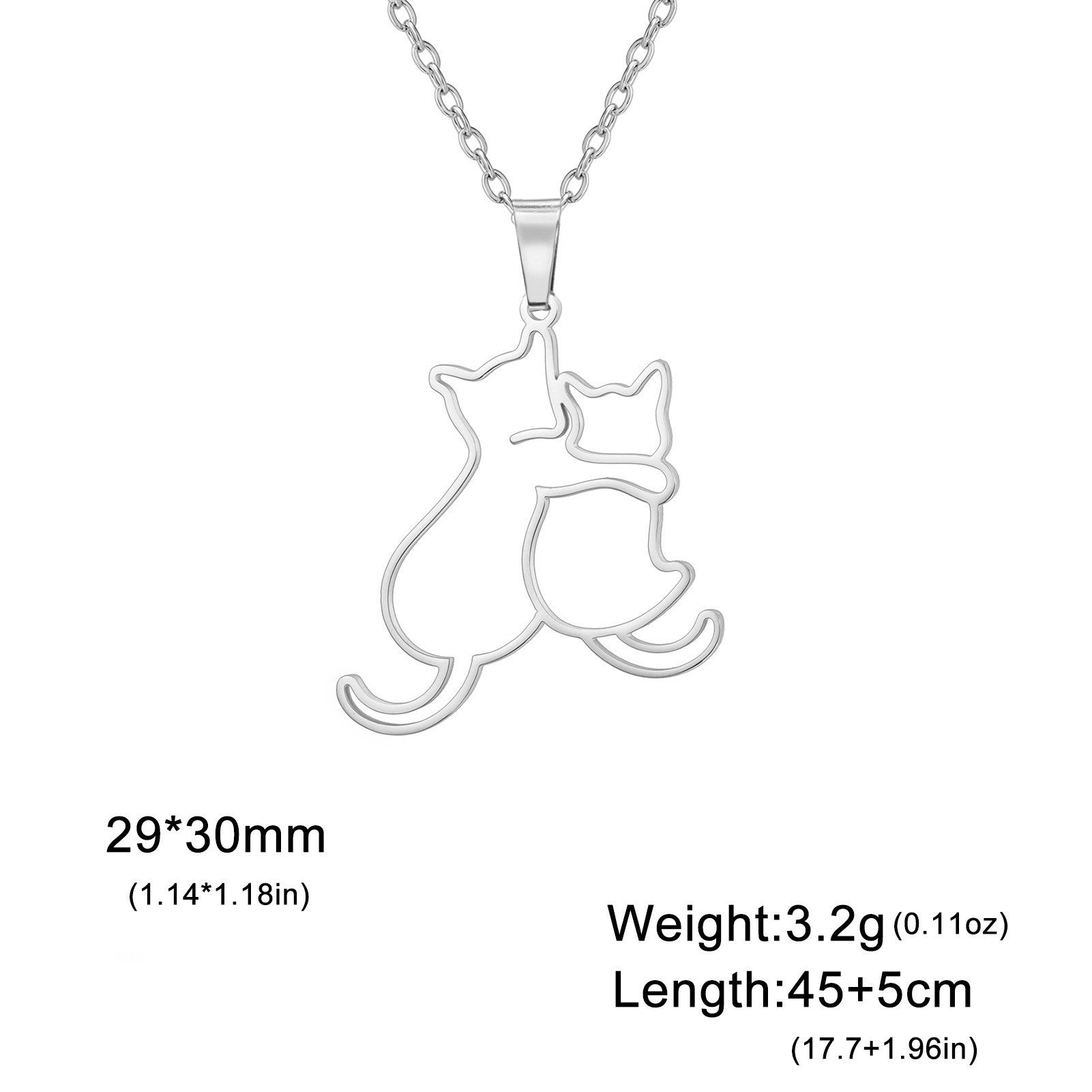 Wholesale Cute Fashion Kitten 304 Stainless Steel Necklace