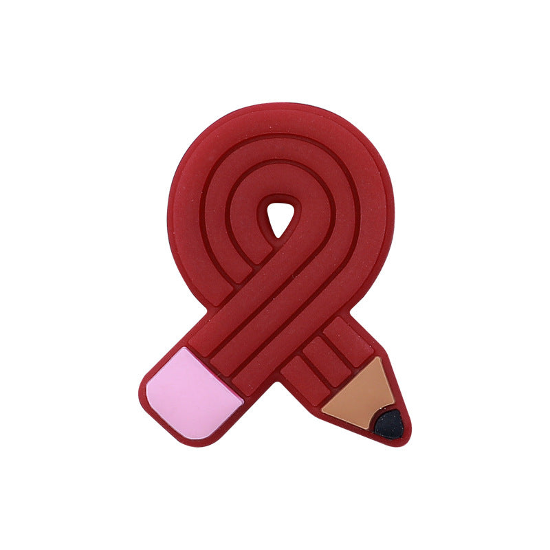 Wholesale 20PCS Rainbow Pencil Blackboard DIY Silicone Beads