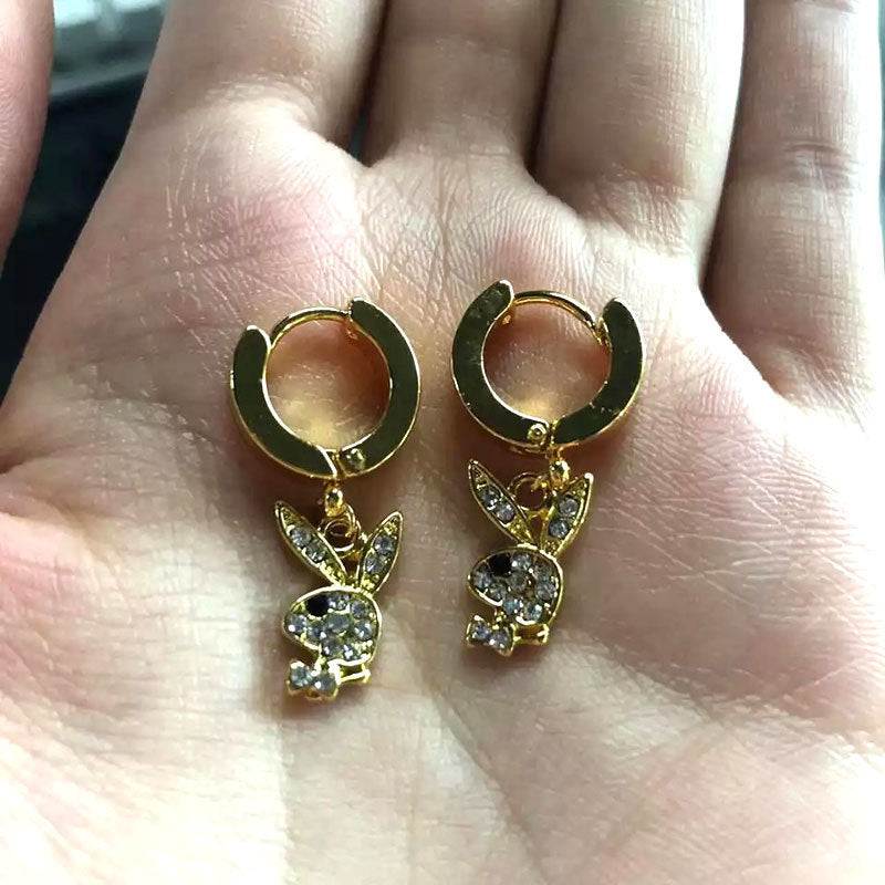 Wholesale Stainless Steel Rabbit Punk Style Rabbit Earrings