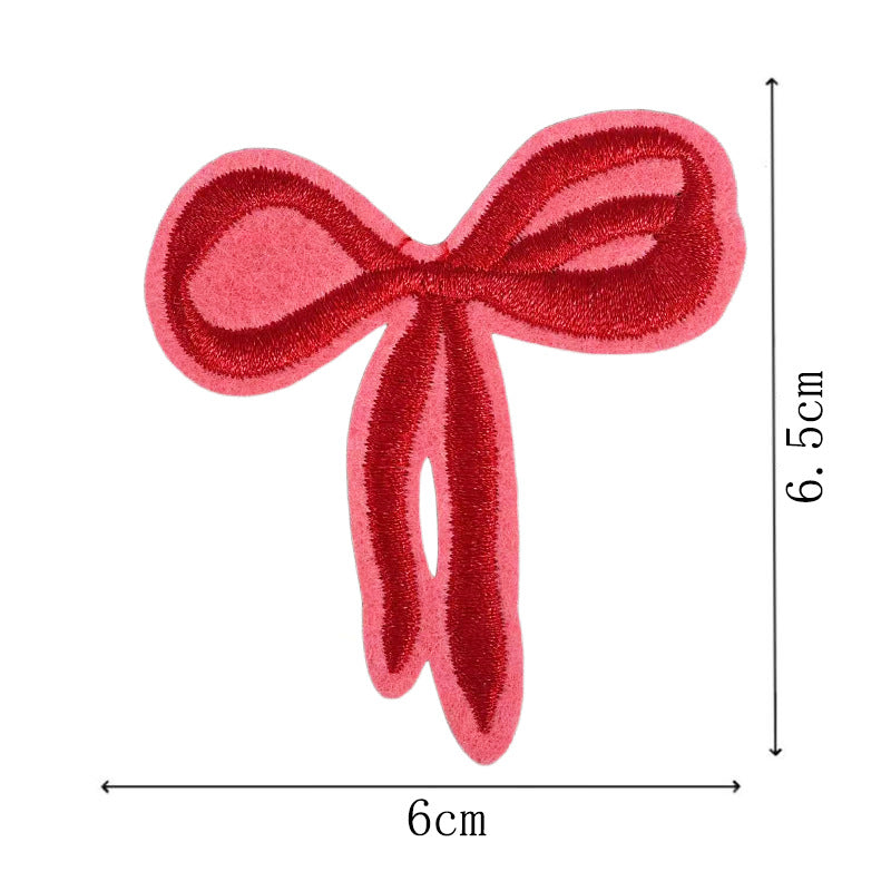 Wholesale Red diverse bow embroidery DIY Patches