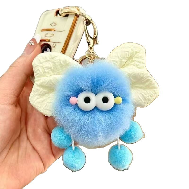 Wholesale New cute plush bow briquettes keychain