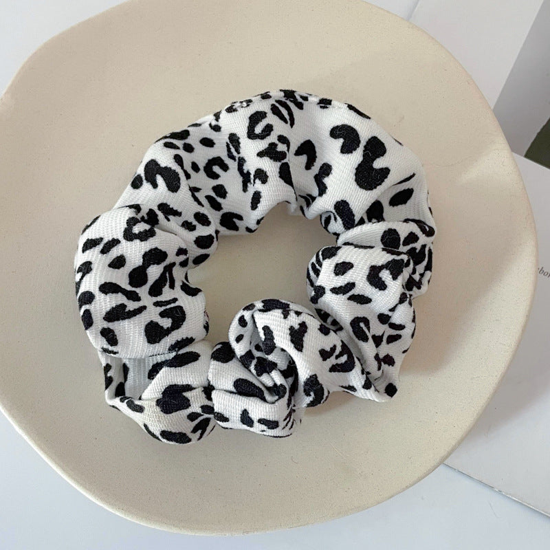 Wholesale Cow Leopard Vintage Fabric Hair Scrunchies