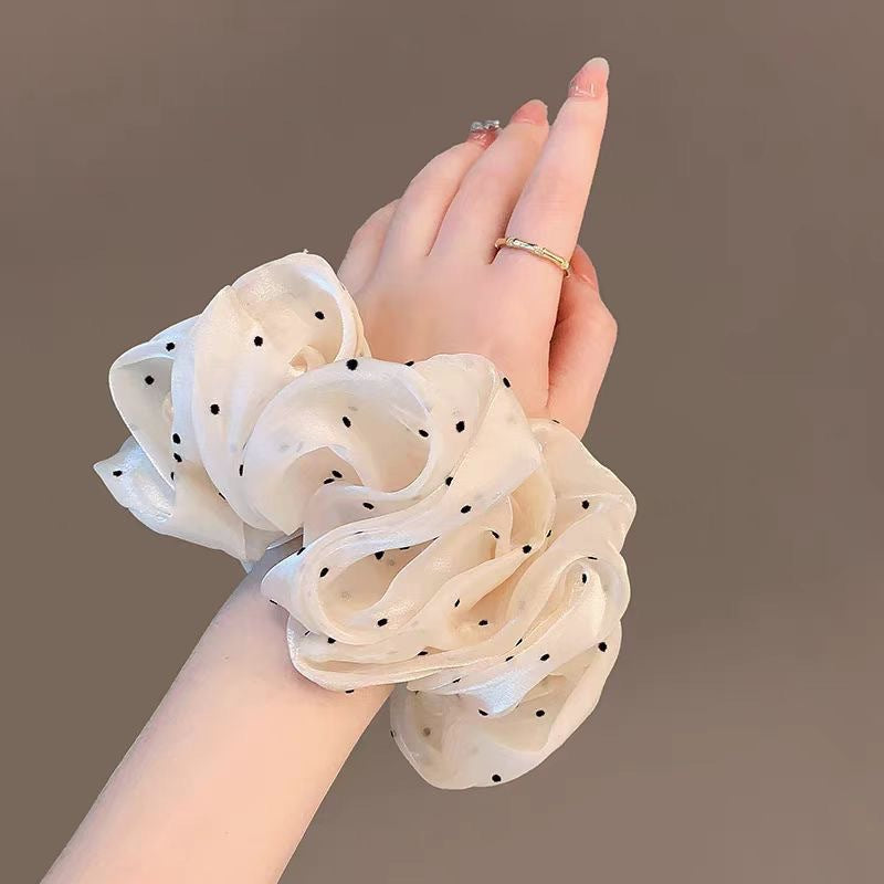 Wholesale Gentle polka dot pearlescent mesh oversized sausage ring