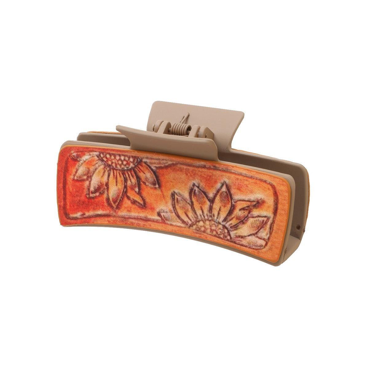 Wholesale Western Style Sunflower Feather Leather Hairpin Shark Clip